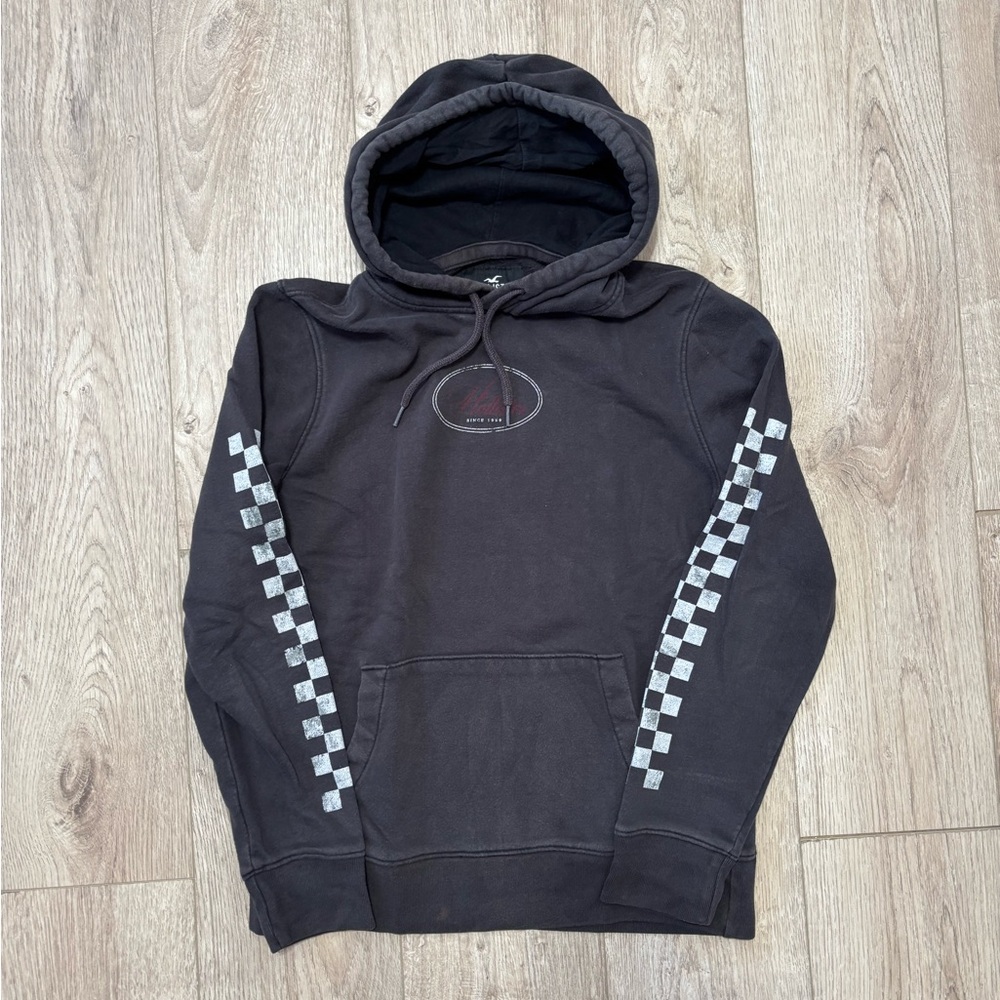 Men's Hollister Hoodie with Checkered Sleeves